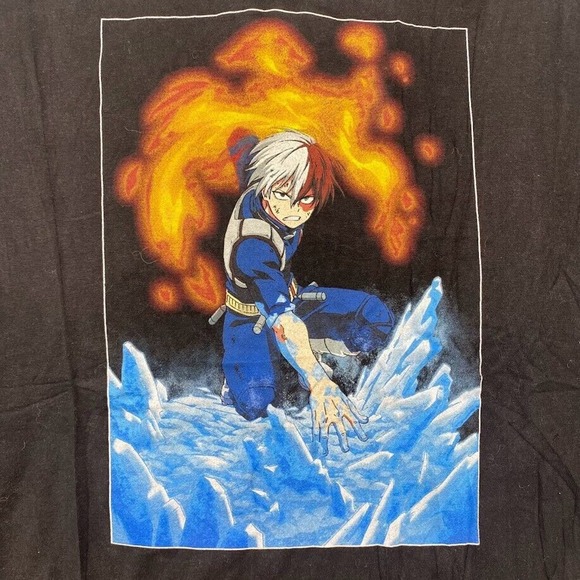 My Hero Academia Shoto Todoroki Graphic Tee Thrifted Vintage Style Size M - Picture 2 of 6